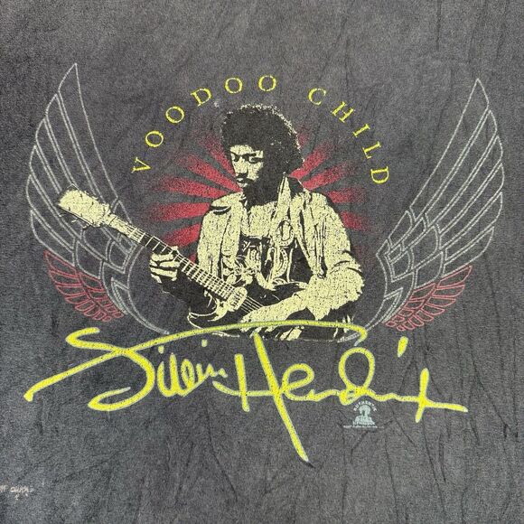 Y2K Jimi Hendrix T Shirt Mens XL Black 2005 Voodoo Child Retro Rock Band‎ Fader - Picture 5 of 11